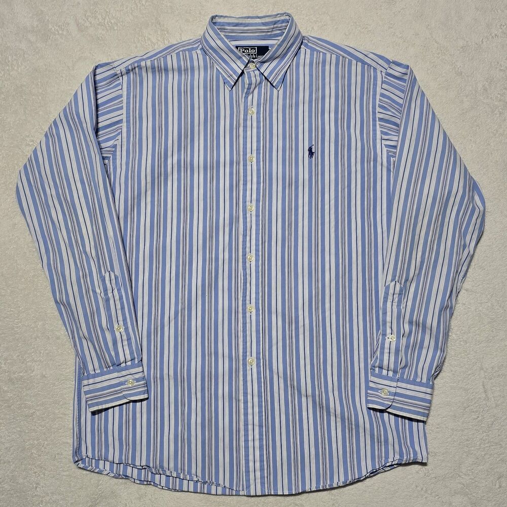 Vintage Y2K Polo Ralph Lauren "Lowell Sport" Men's M Blue Long Sleeves shirt